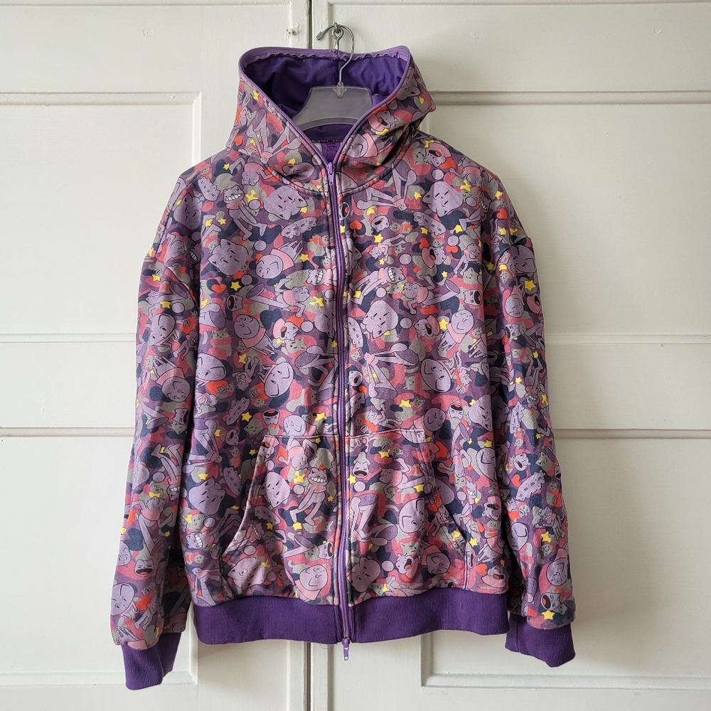 Gilf Gavin X ByBimsee Purple Full Zip Cartoon Cat Hoodie Gavin South Men Large